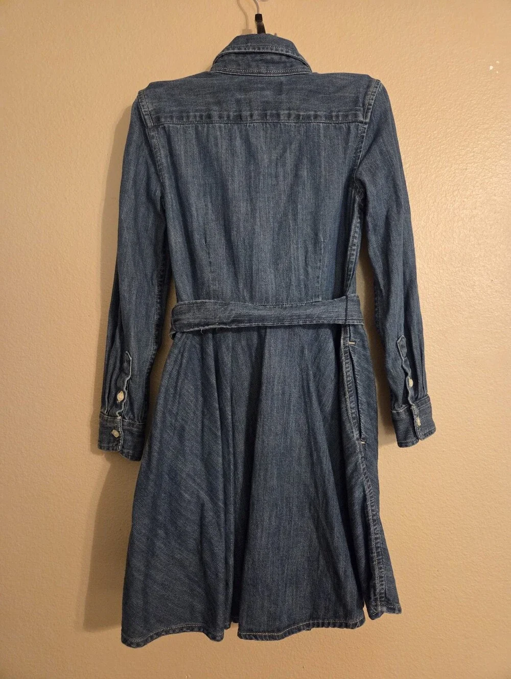 POLO RALPH LAUREN Girls Belted Denim Button Down Embroidered Pony Shirt Dress